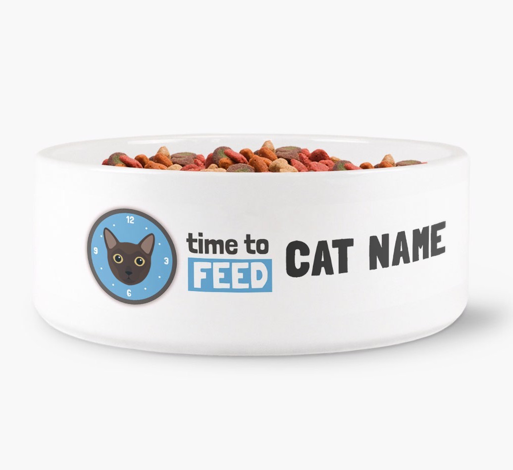 'Time to Feed {dogsName}' - Personalised Cat Bowl for your {breedFullName}