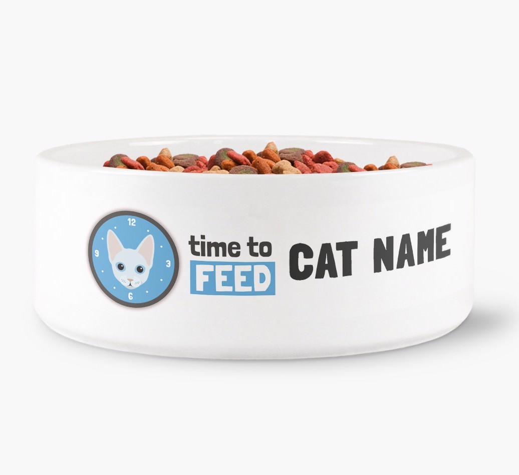 'Time to Feed {dogsName}' - Personalised Cat Bowl for your {breedFullName}