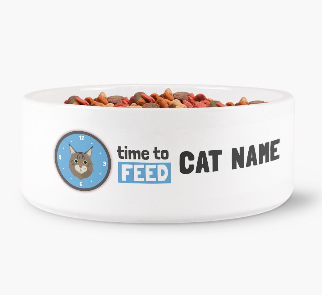 'Time to Feed {dogsName}' - Personalised Cat Bowl for your {breedFullName}