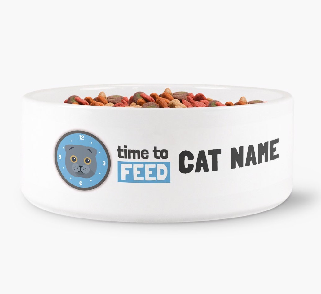 'Time to Feed {dogsName}' - Personalised Cat Bowl for your {breedFullName}