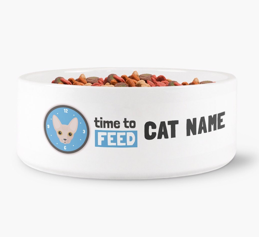 'Time to Feed {dogsName}' - Personalised Cat Bowl for your {breedFullName}