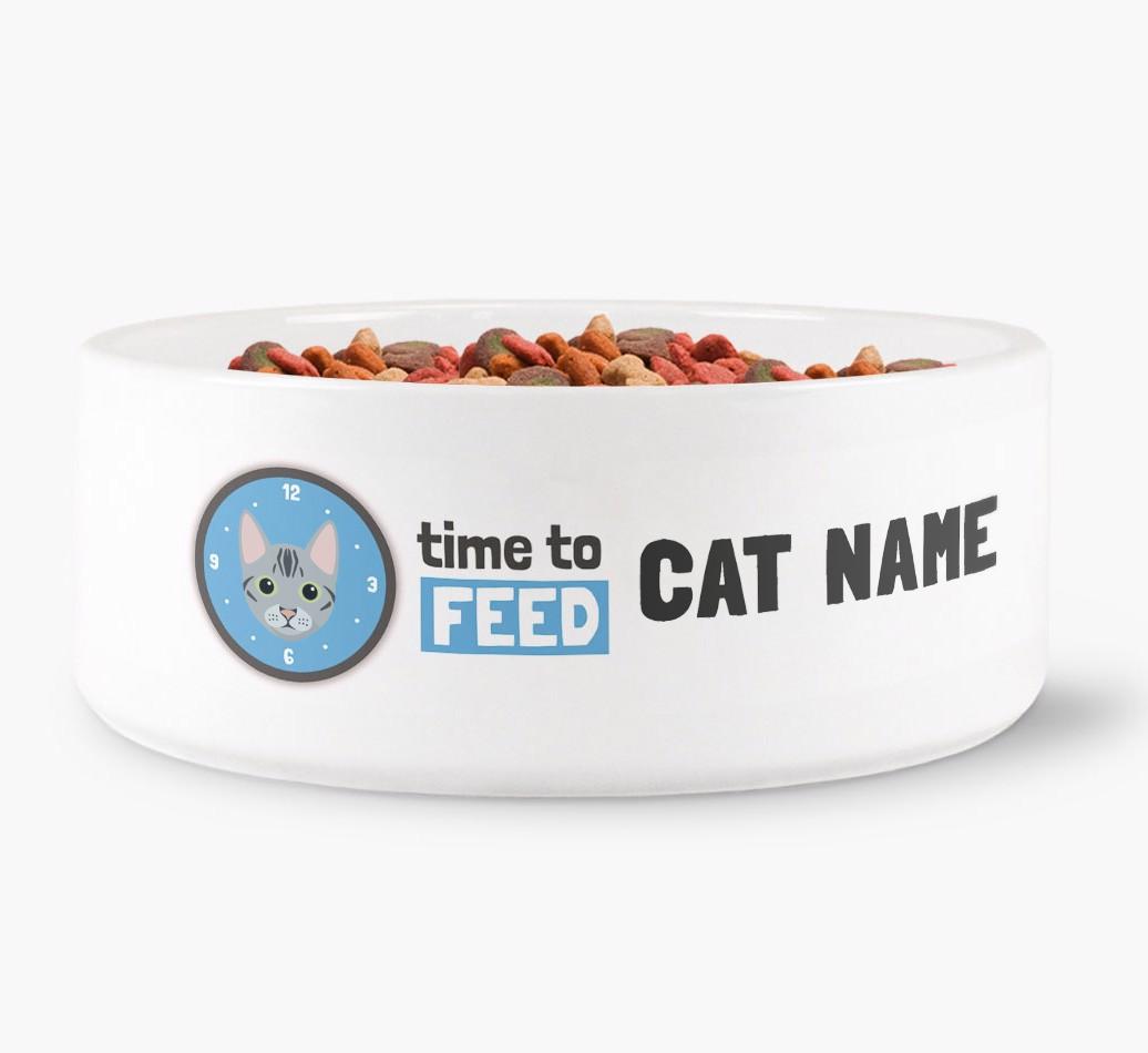 'Time to Feed' - Personalized Cat Bowl for your {breedFullName}