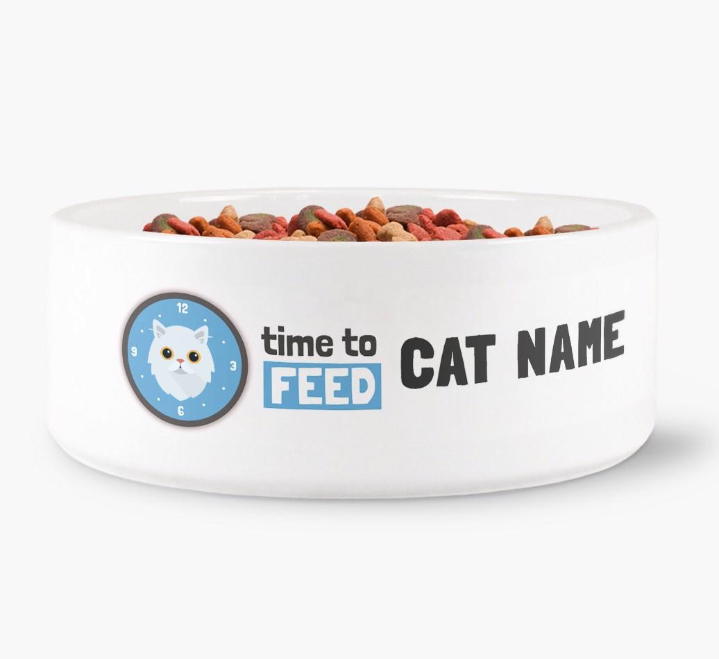 'Time to Feed' - Personalized Cat Bowl for your {breedFullName}