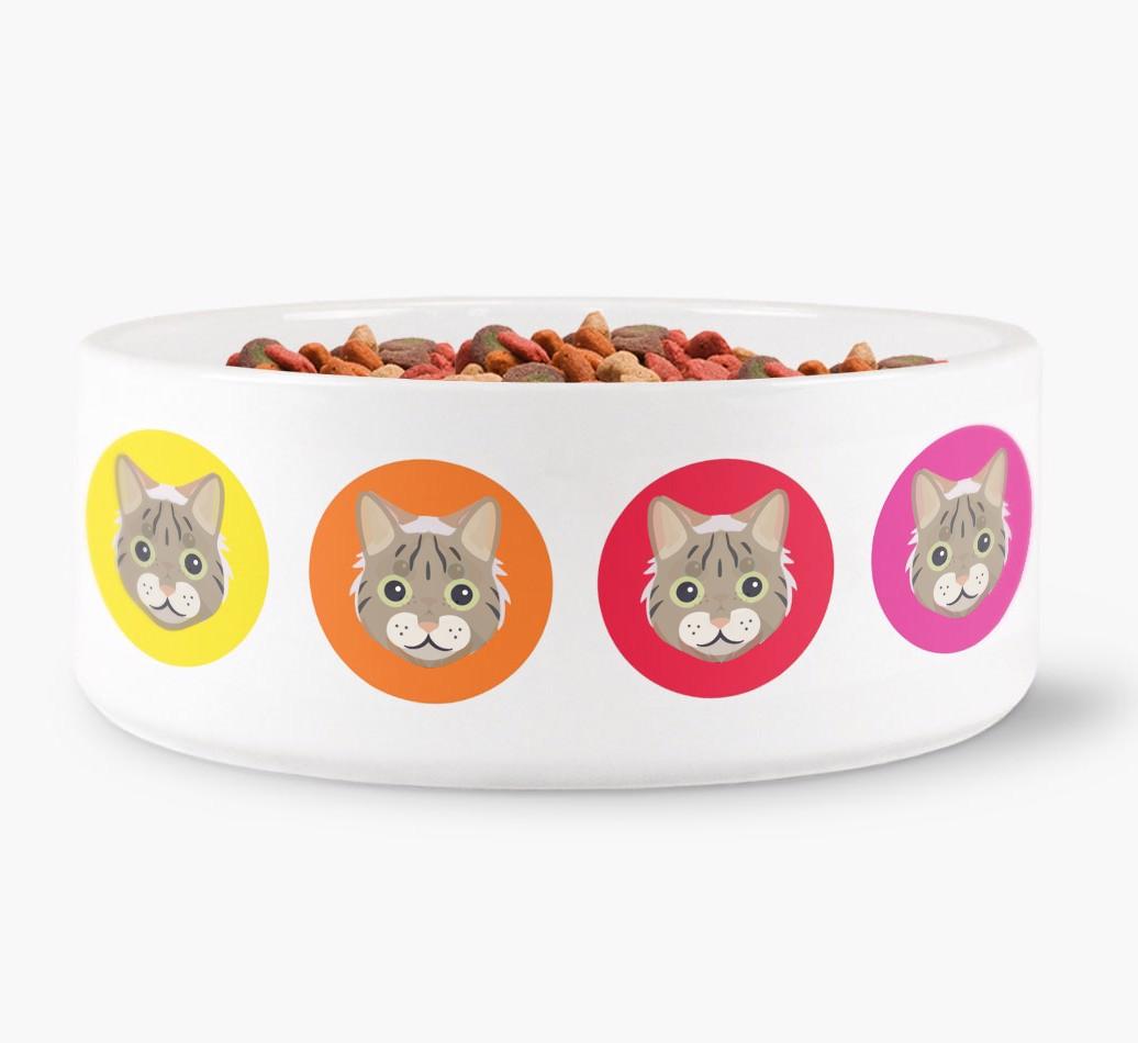 'Colourful {breedFullName} Icons' - Personalized Cat Bowl