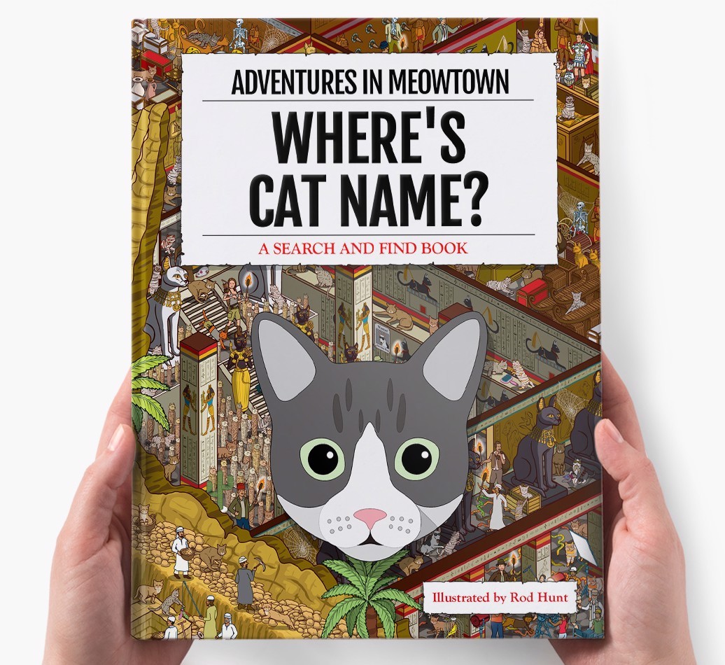Personalised Where's {dogsName} Book: Adventures In Meowtown