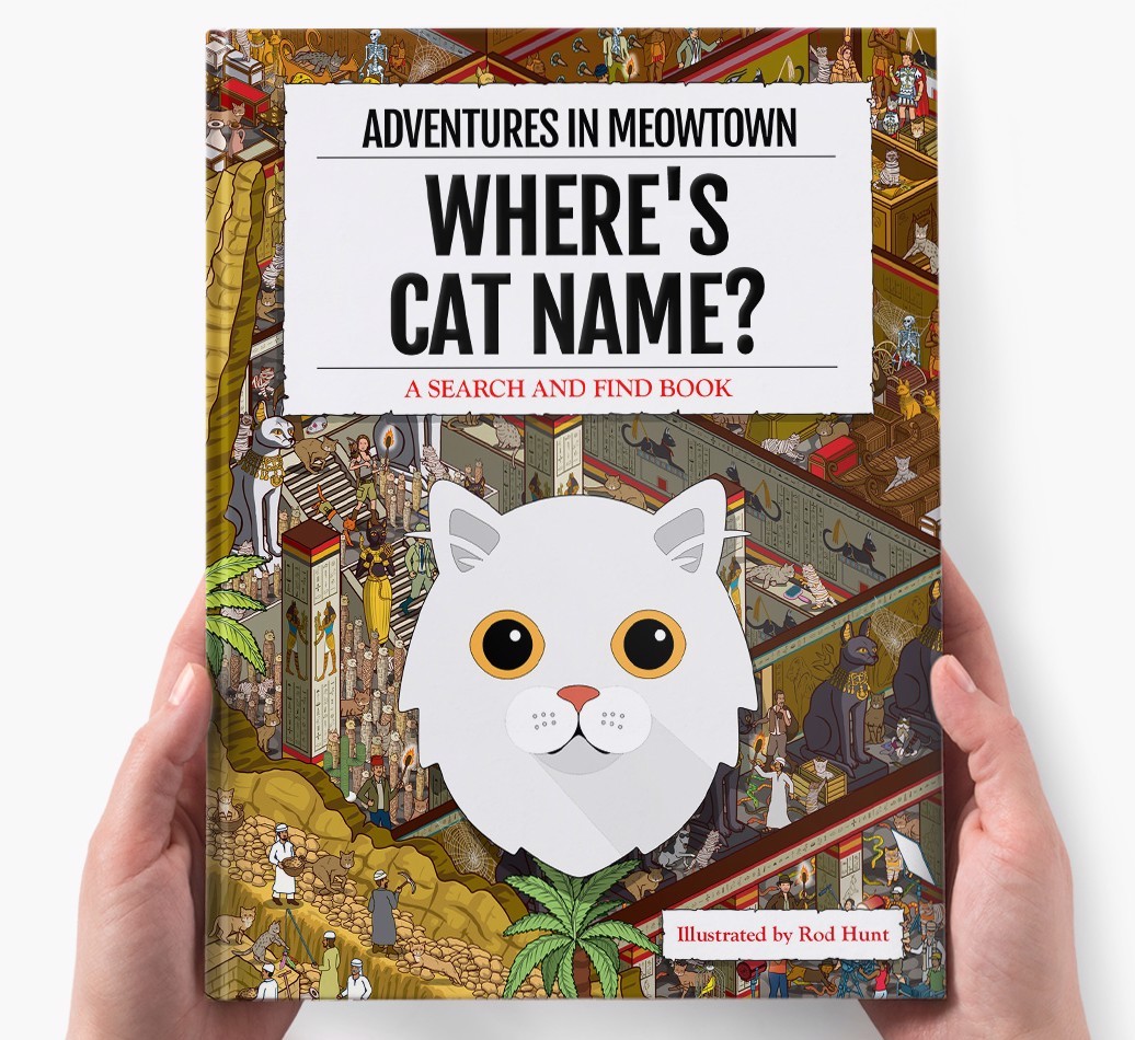 Personalised Where's {dogsName} Book: Adventures In Meowtown