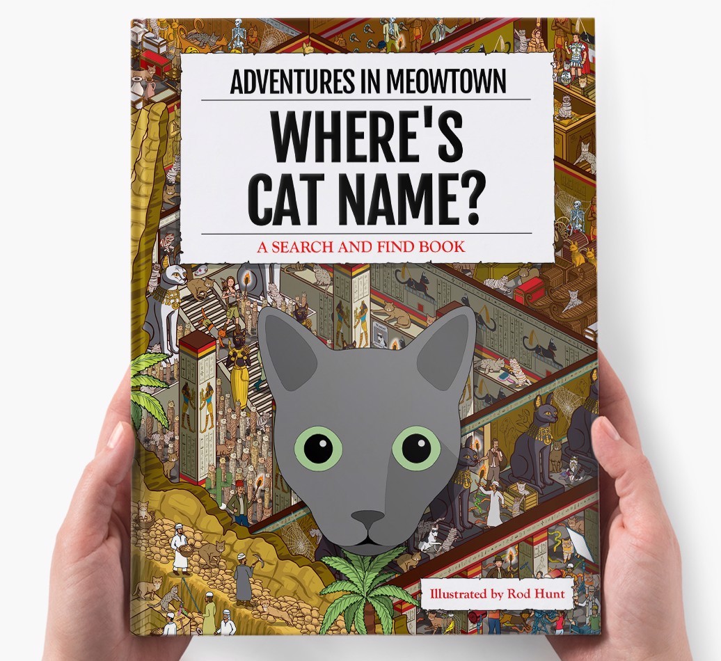 Personalised Where's {dogsName} Book: Adventures In Meowtown