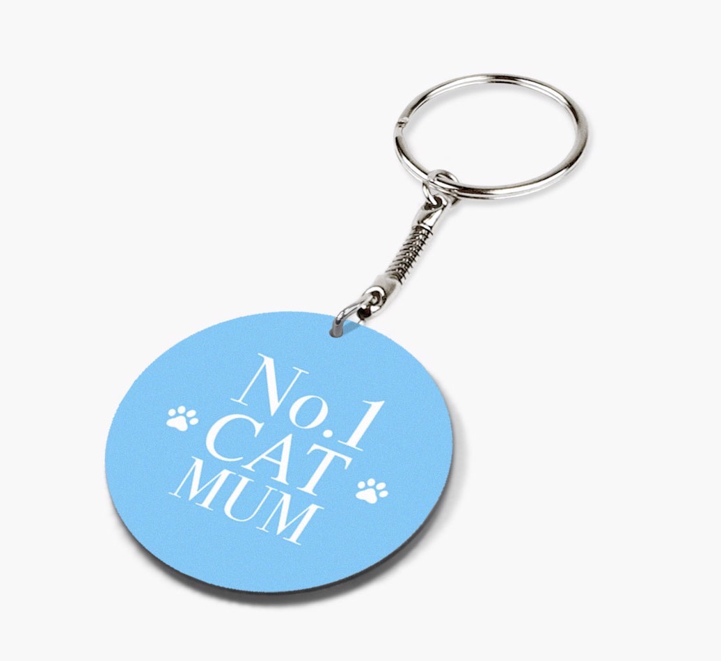 'No. 1 Cat Mum' - Personalised Double-sided Keyring