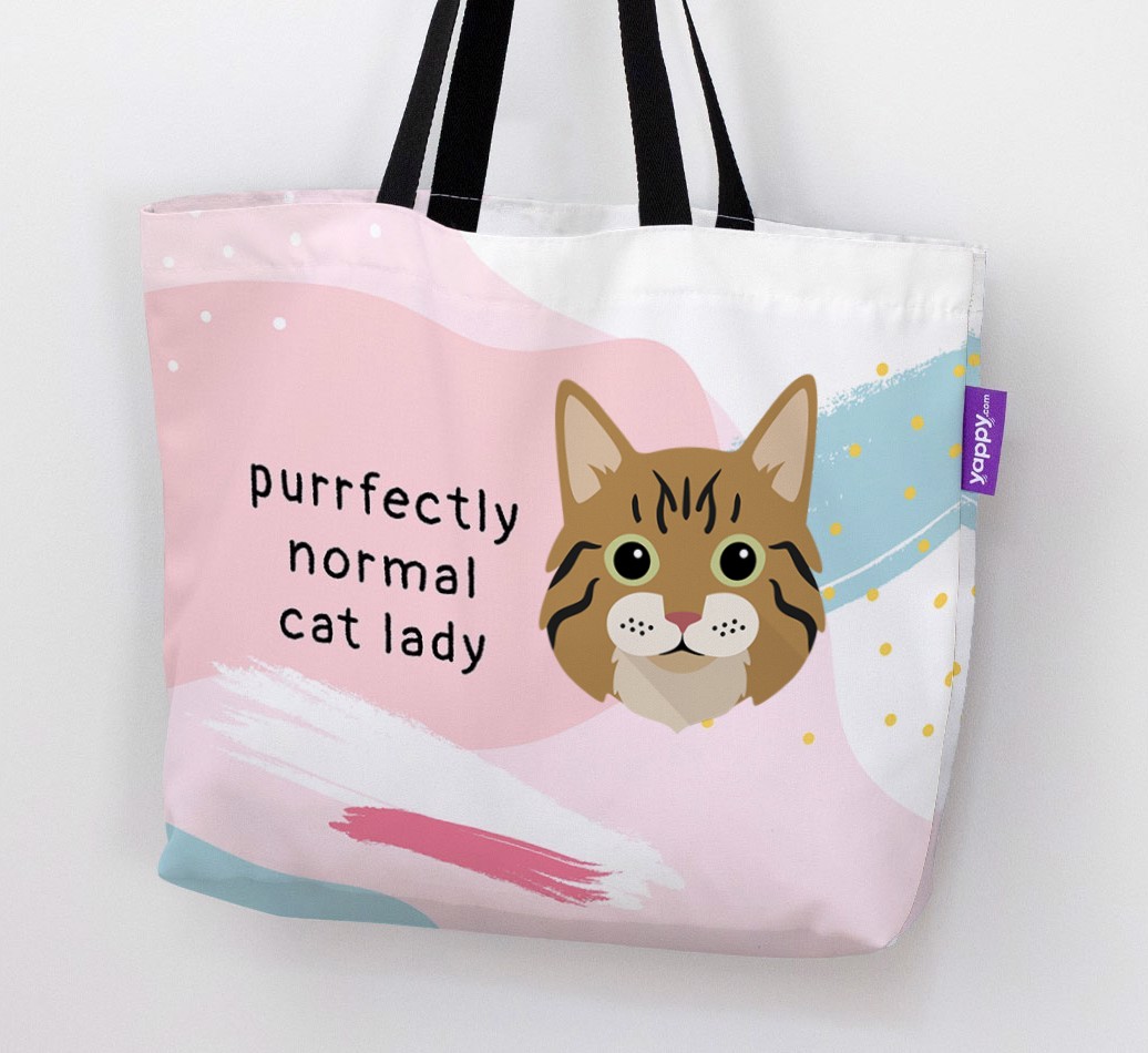 Purrfectly Normal Cat Lady: Personalised {breedCommonName} Canvas Bag