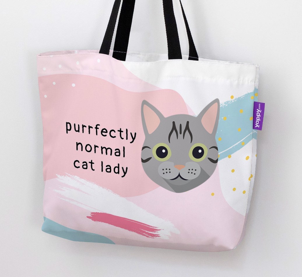 Purrfectly Normal Cat Lady: Personalised {breedCommonName} Canvas Bag
