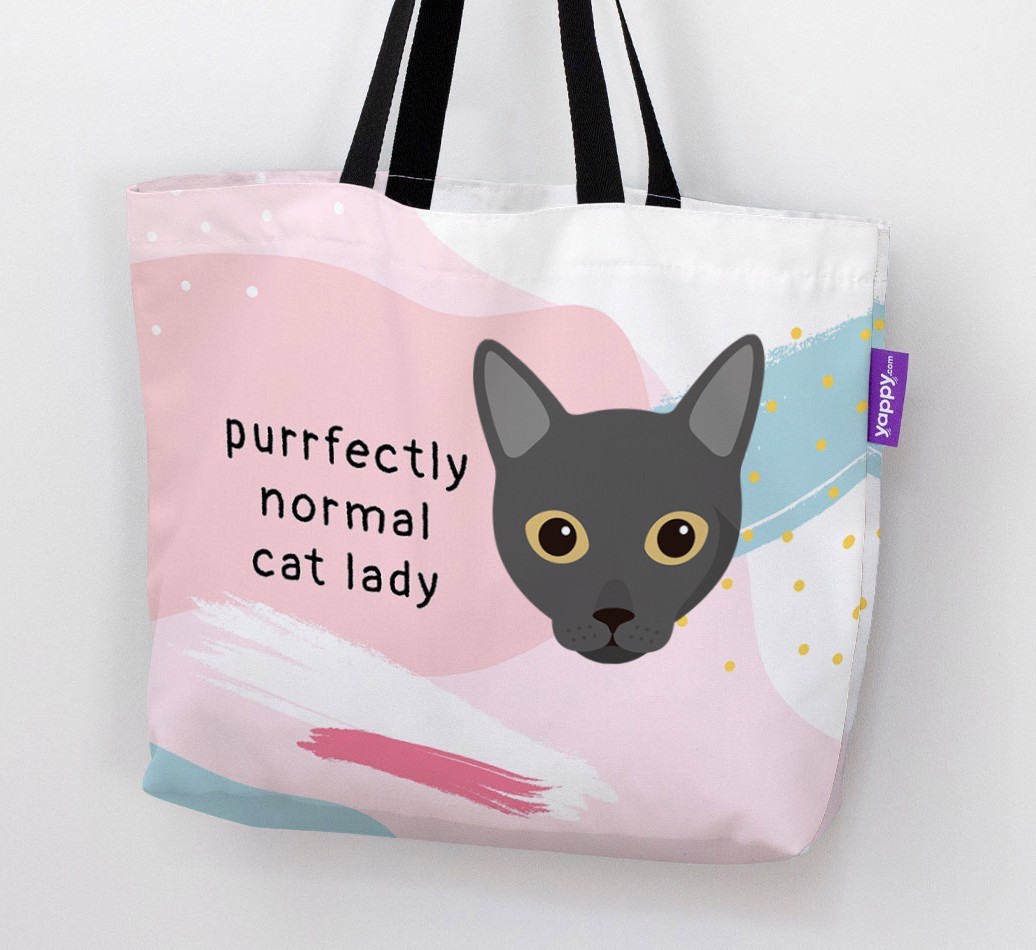 Purrfectly Normal Cat Lady: Personalised {breedCommonName} Canvas Bag