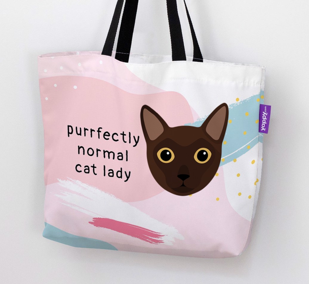 Purrfectly Normal Cat Lady: Personalised {breedCommonName} Canvas Bag