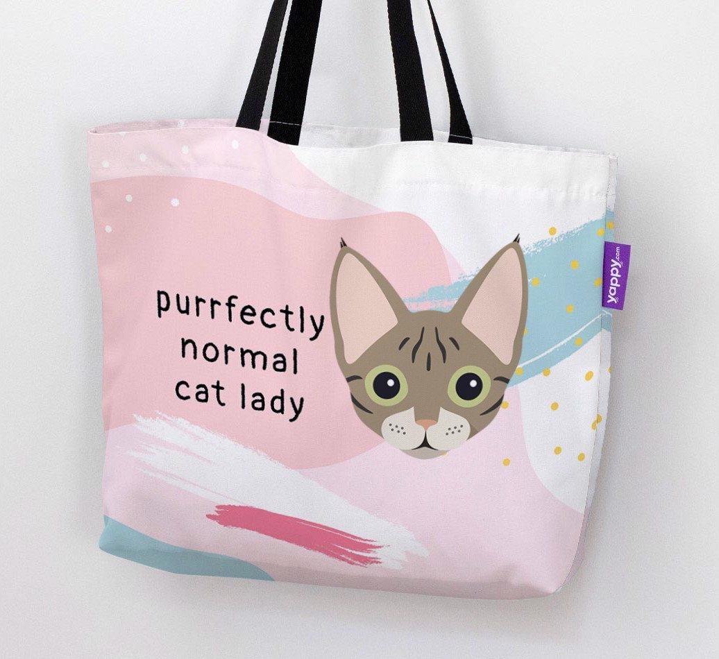 Purrfectly Normal Cat Lady: Personalised {breedCommonName} Canvas Bag