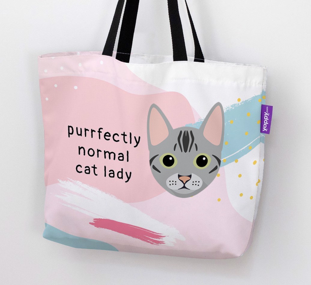 Purrfectly Normal Cat Lady: Personalised {breedCommonName} Canvas Bag