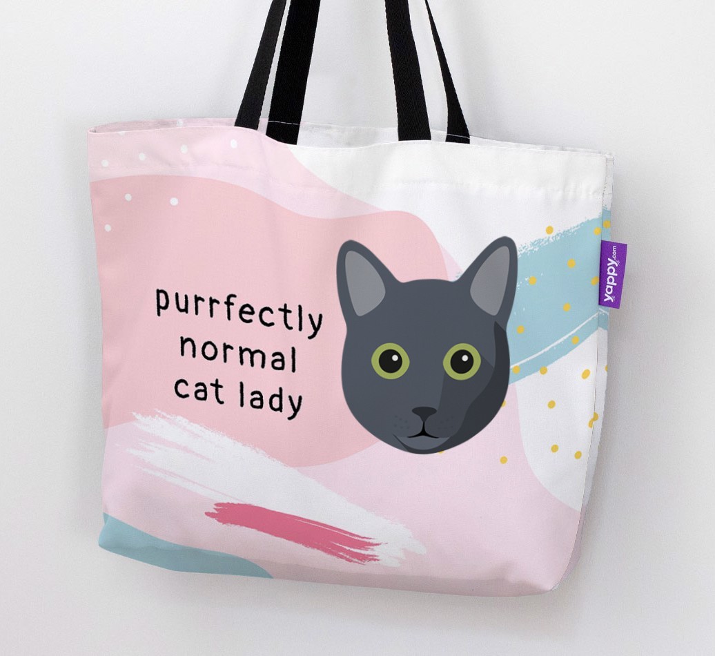Purrfectly Normal Cat Lady: Personalised {breedCommonName} Canvas Bag