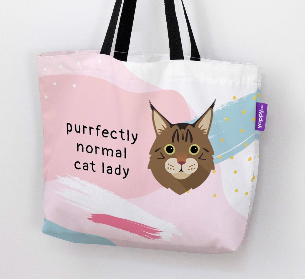 Purrfectly Normal Cat Lady: Personalised {breedCommonName} Canvas Bag