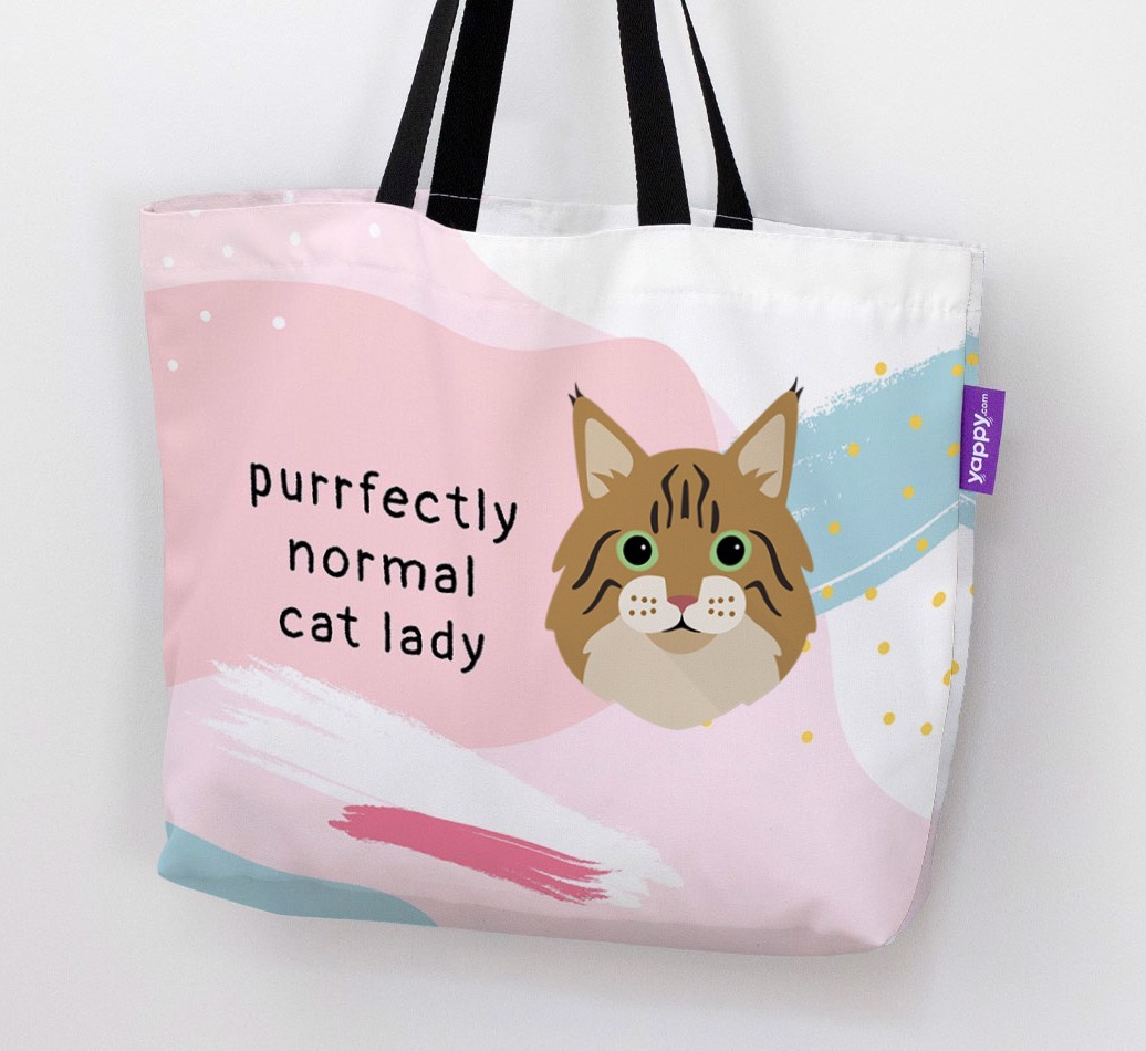Purrfectly Normal Cat Lady: Personalised {breedCommonName} Canvas Bag