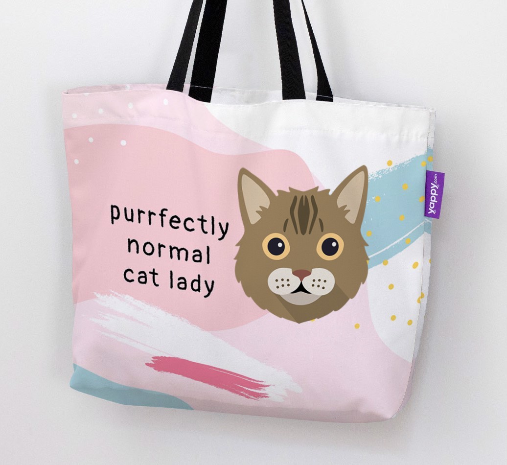 Purrfectly Normal Cat Lady: Personalised {breedCommonName} Canvas Bag