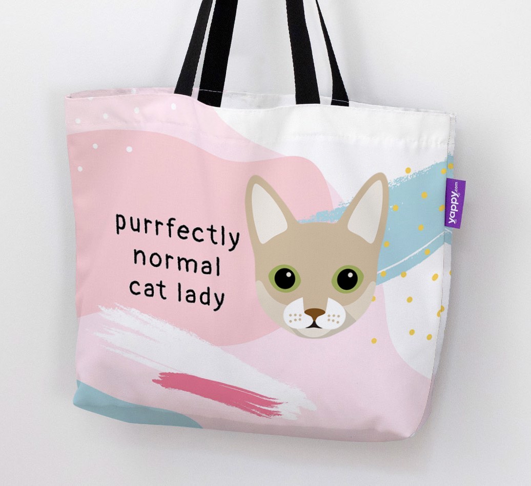 Purrfectly Normal Cat Lady: Personalised {breedCommonName} Canvas Bag