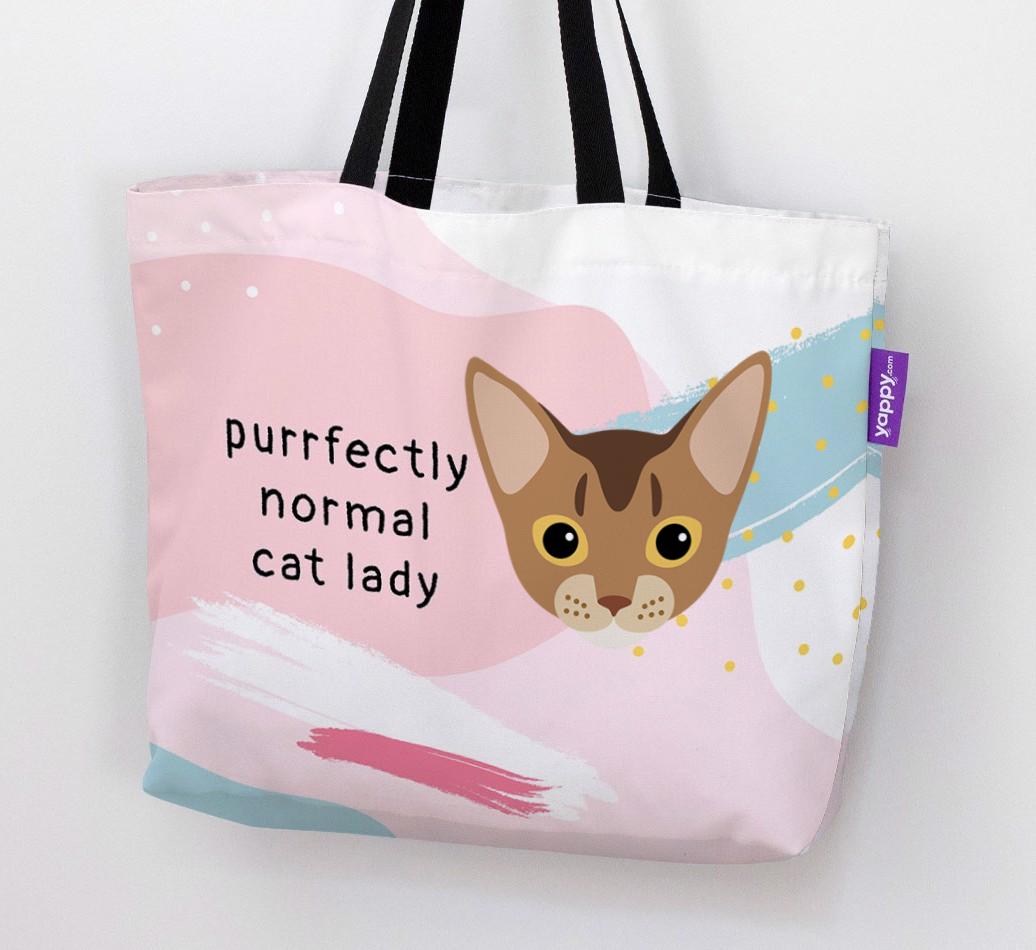 Purrfectly Normal Cat Lady: Personalized {breedCommonName} Canvas Bag