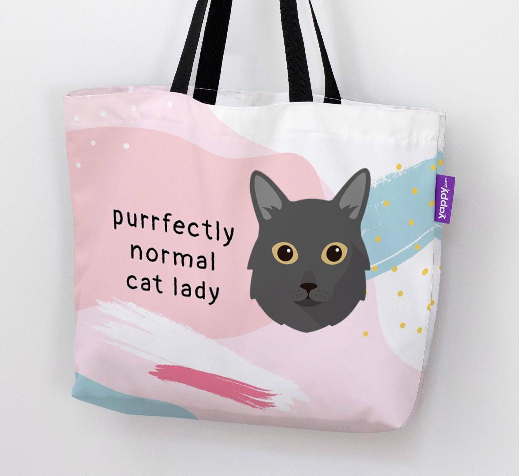 Purrfectly Normal Cat Lady: Personalized {breedCommonName} Canvas Bag