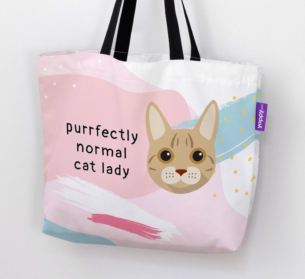 Purrfectly Normal Cat Lady: Personalized {breedCommonName} Canvas Bag