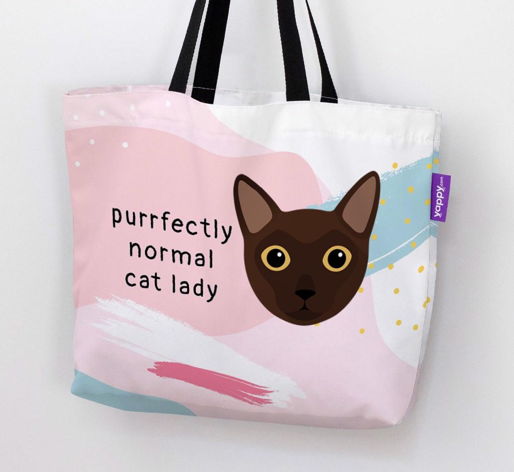 Purrfectly Normal Cat Lady: Personalized {breedCommonName} Canvas Bag