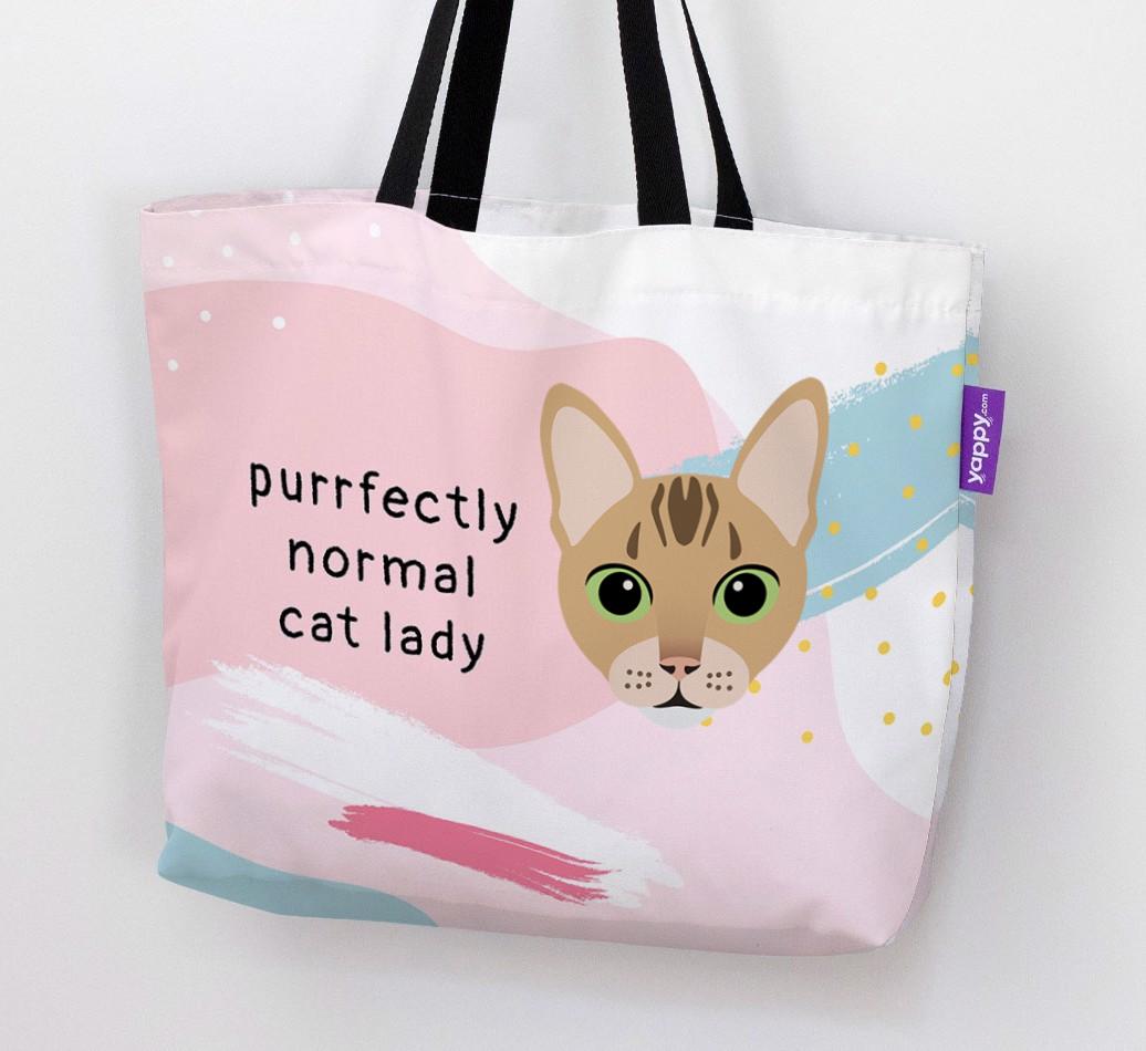 Purrfectly Normal Cat Lady: Personalized {breedCommonName} Canvas Bag