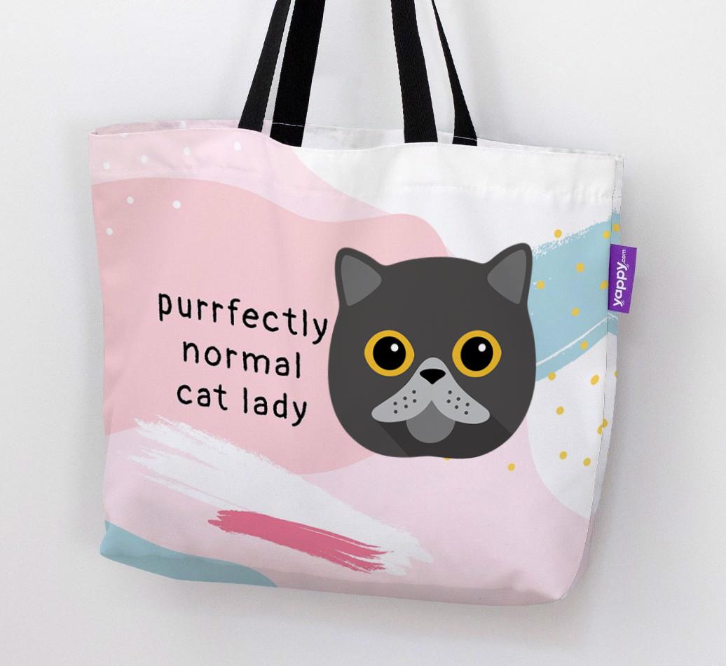 Purrfectly Normal Cat Lady: Personalized {breedCommonName} Canvas Bag
