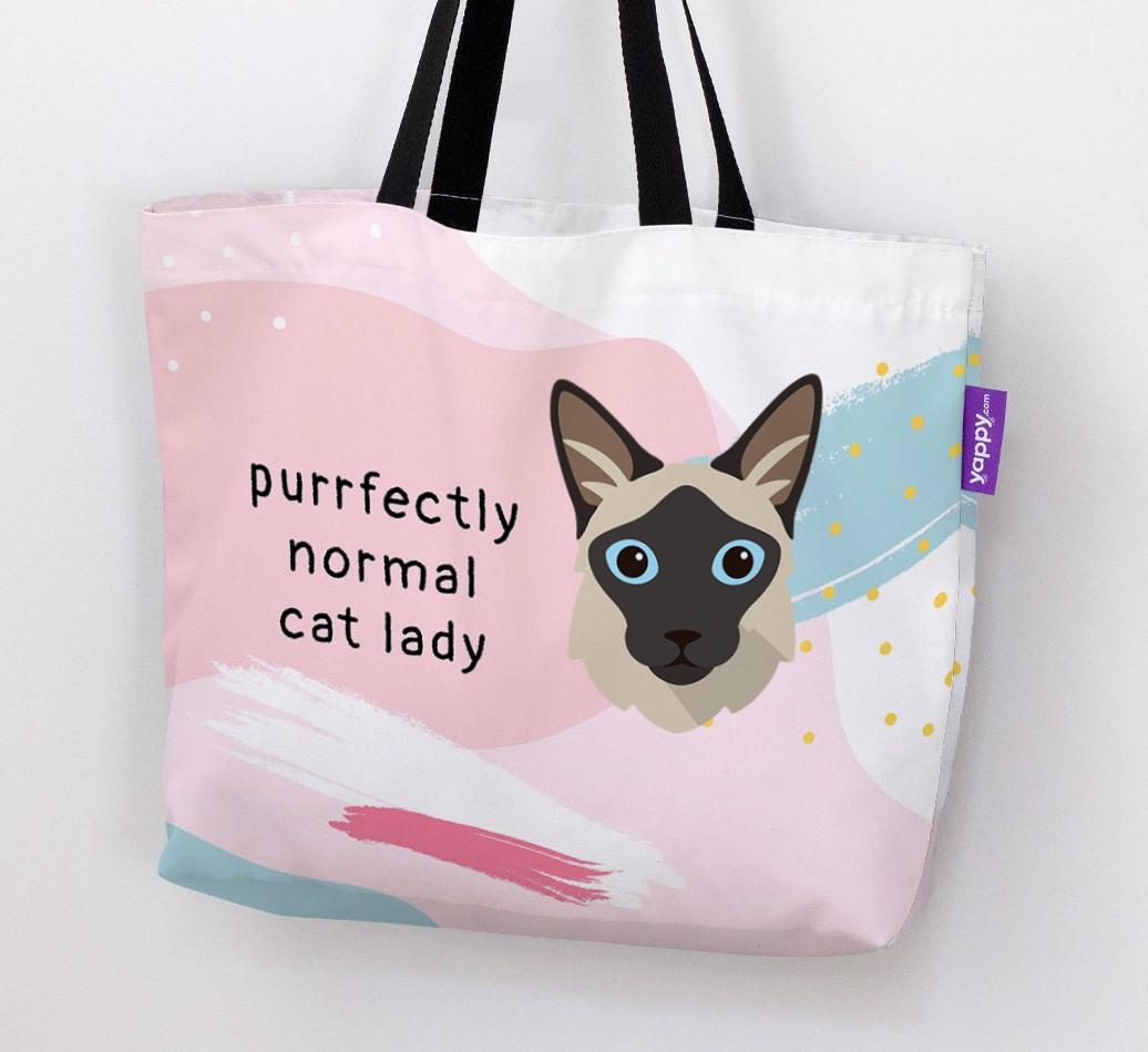 Purrfectly Normal Cat Lady: Personalized {breedCommonName} Canvas Bag