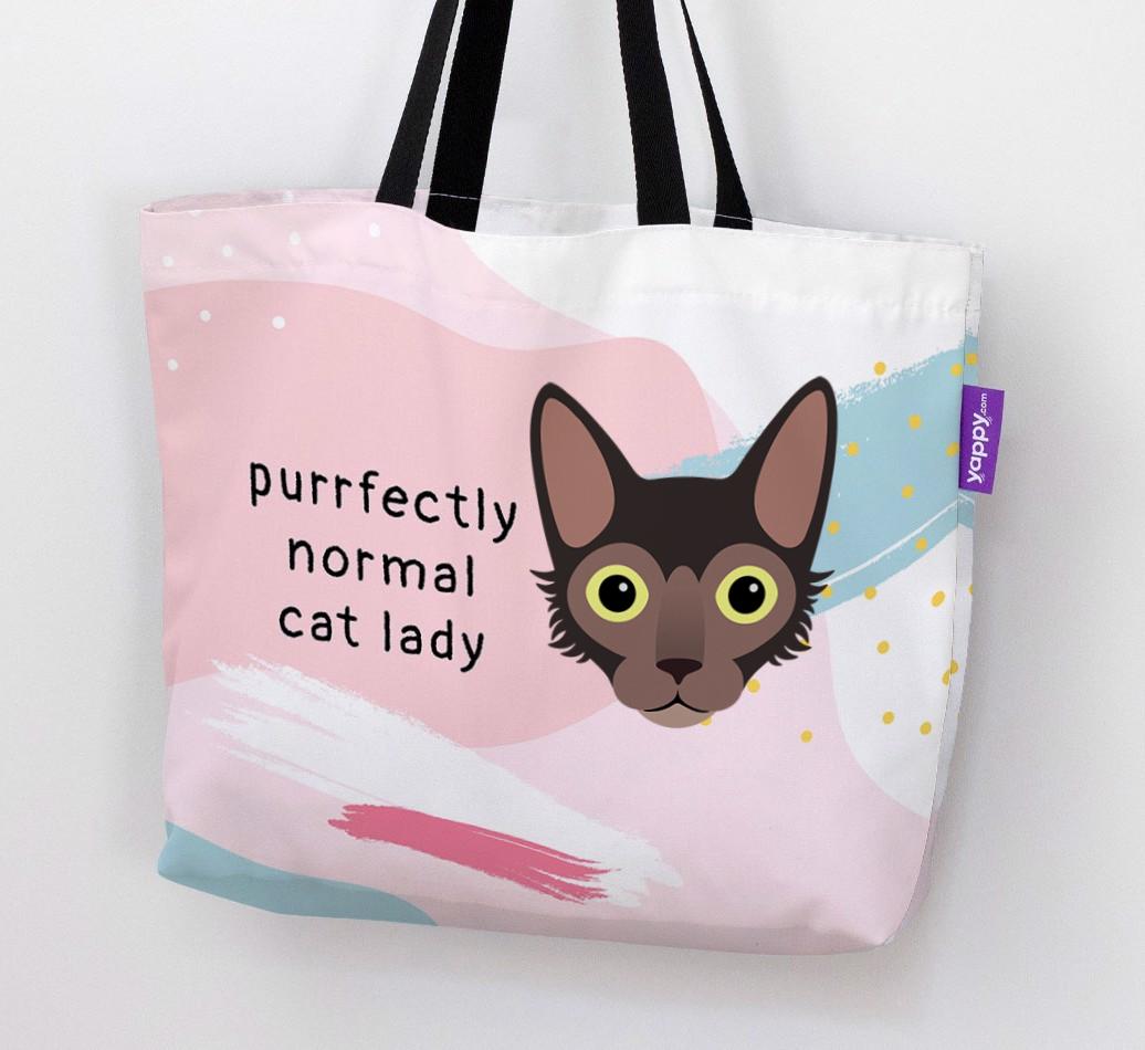 Purrfectly Normal Cat Lady: Personalized {breedCommonName} Canvas Bag