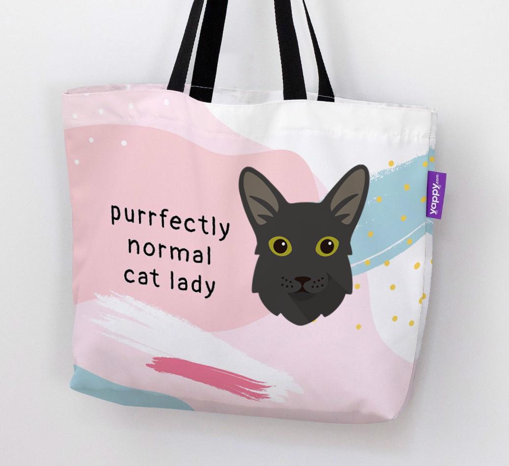 Purrfectly Normal Cat Lady: Personalized {breedCommonName} Canvas Bag