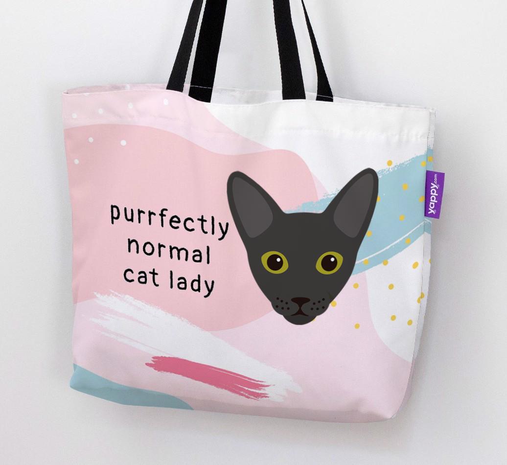 Purrfectly Normal Cat Lady: Personalized {breedCommonName} Canvas Bag
