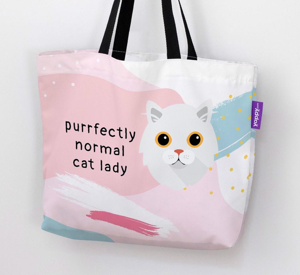 Purrfectly Normal Cat Lady: Personalized {breedCommonName} Canvas Bag