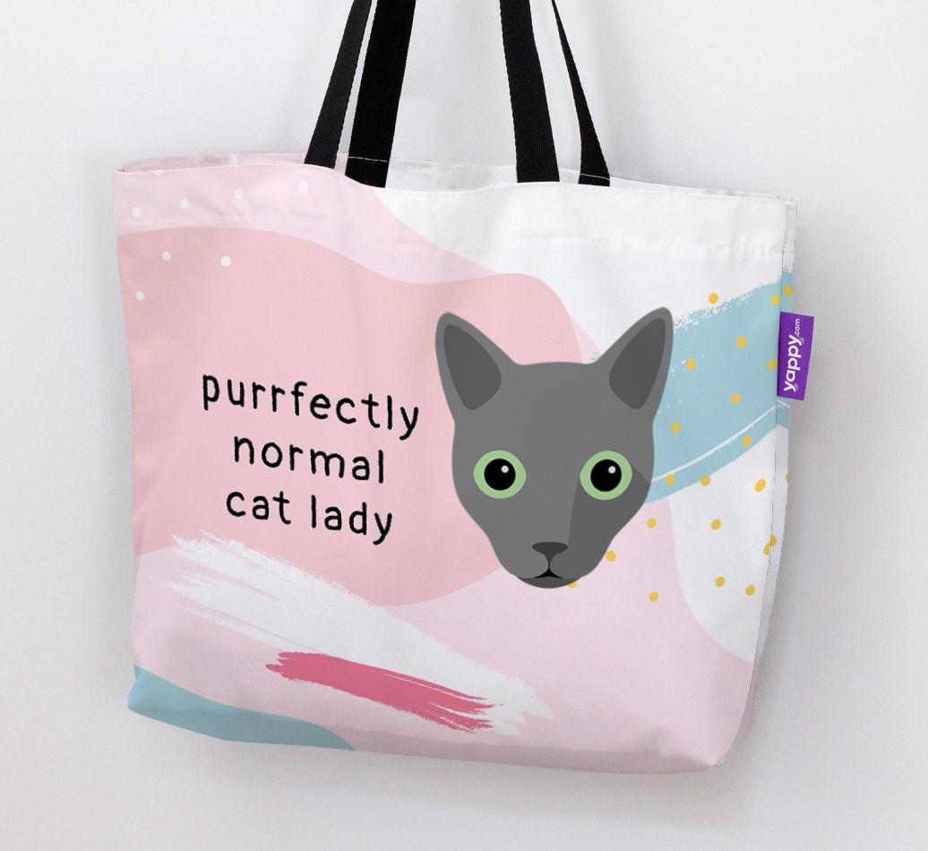 Purrfectly Normal Cat Lady: Personalized {breedCommonName} Canvas Bag