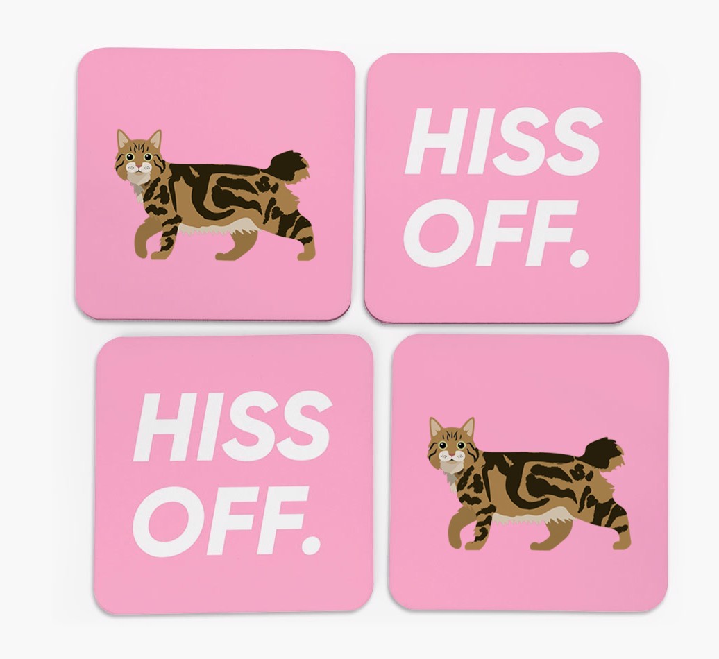 'Hiss Off' - Personalised {breedFullName} Coasters (Set of 4)