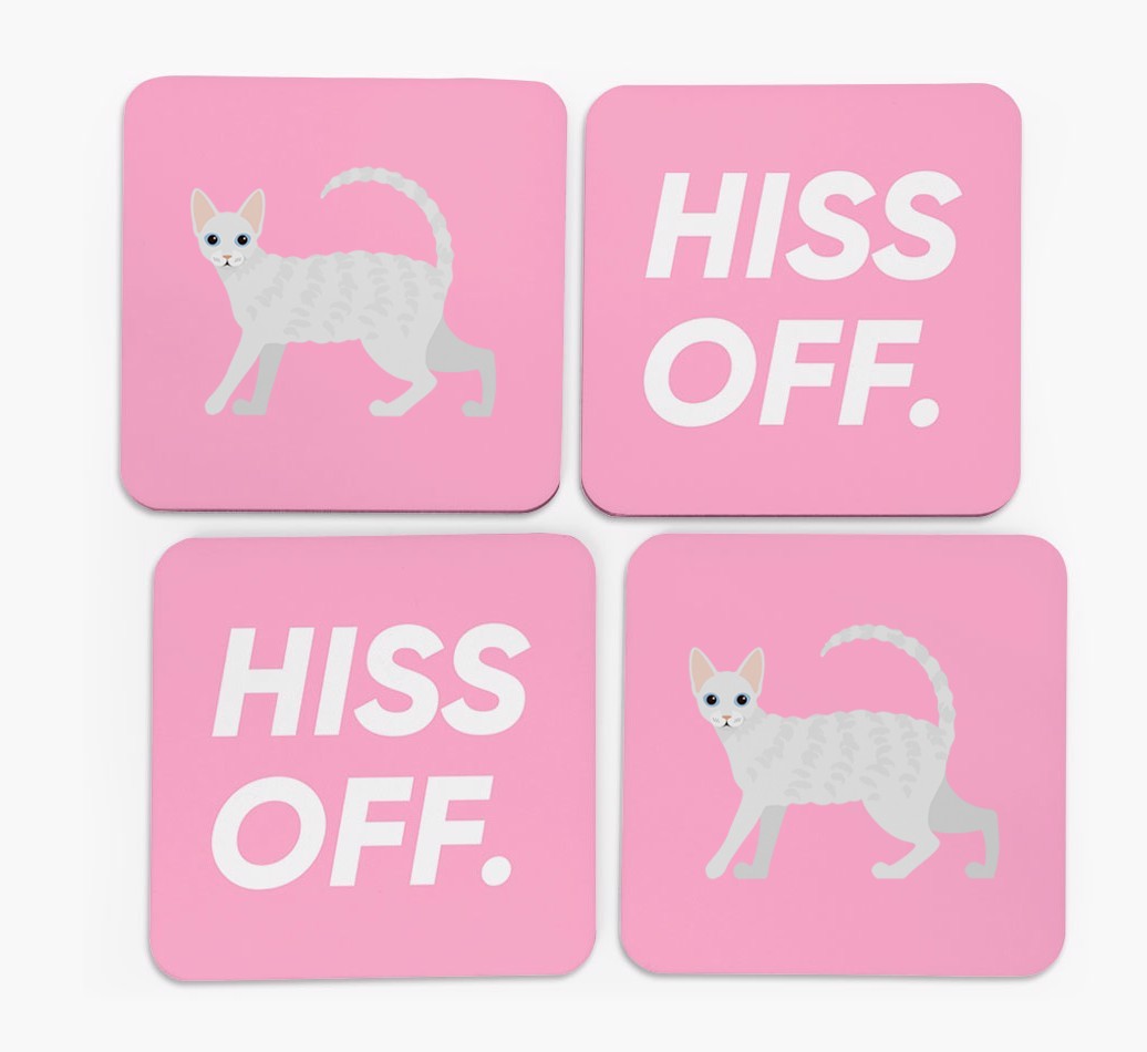 'Hiss Off' - Personalised {breedFullName} Coasters (Set of 4)