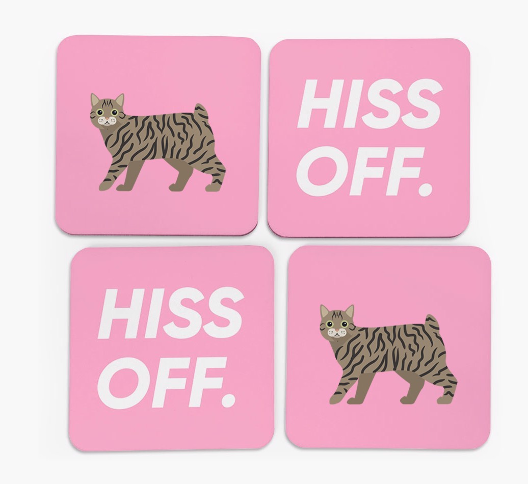 'Hiss Off' - Personalised {breedFullName} Coasters (Set of 4)