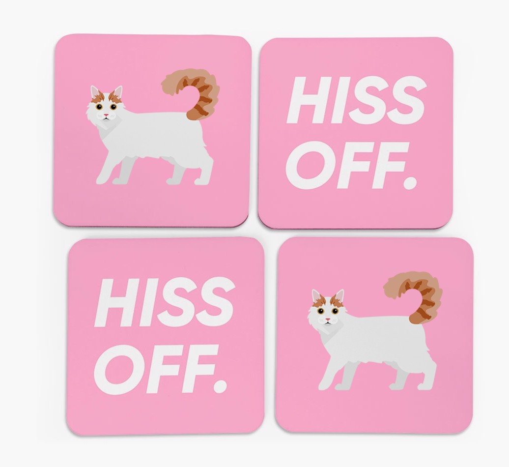 'Hiss Off' - Personalised {breedFullName} Coasters (Set of 4)