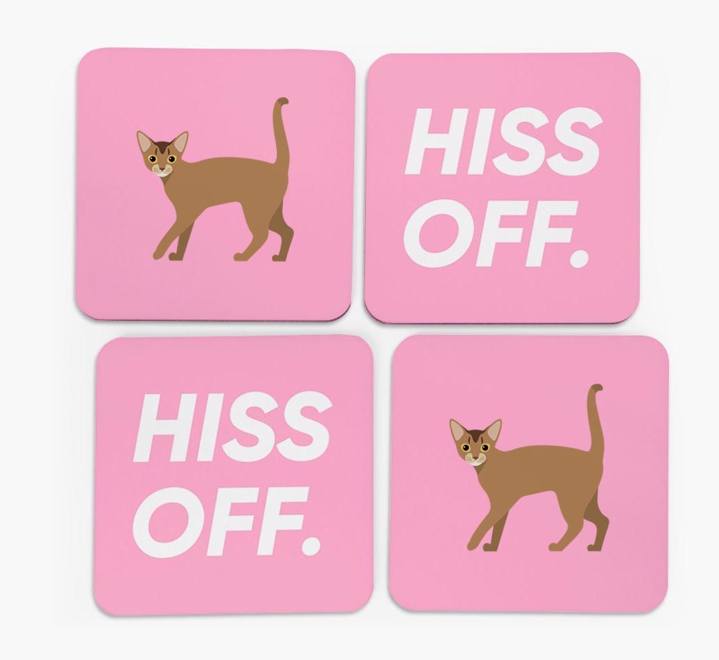 'Hiss Off' - Personalized {breedFullName} Coasters (Set of 4)