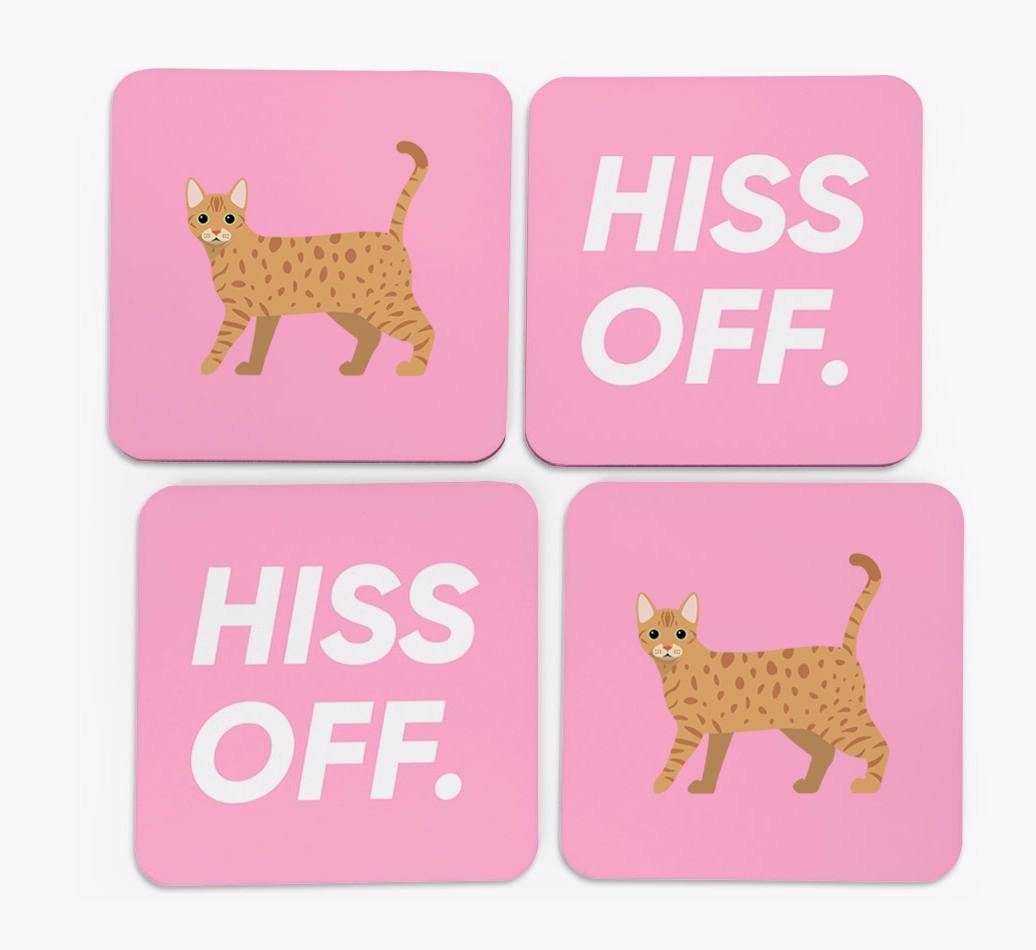 'Hiss Off' - Personalized {breedFullName} Coasters (Set of 4)