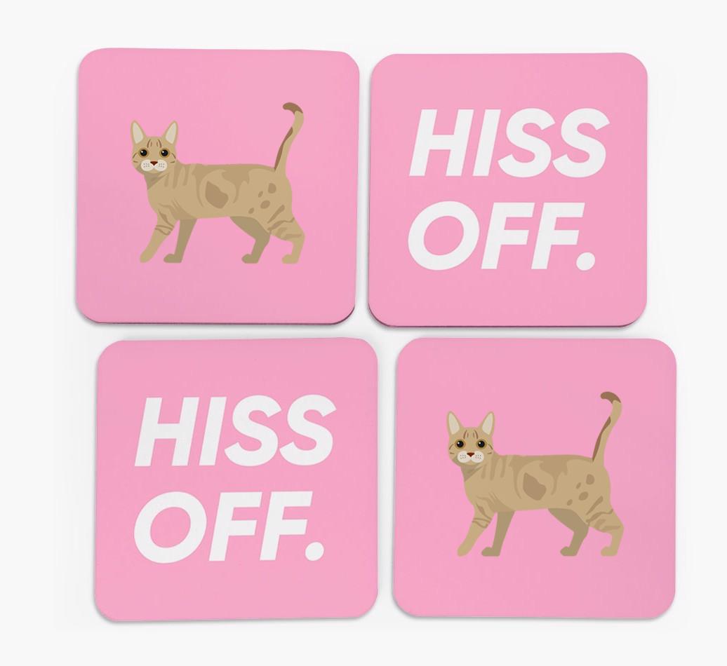 'Hiss Off' - Personalized {breedFullName} Coasters (Set of 4)