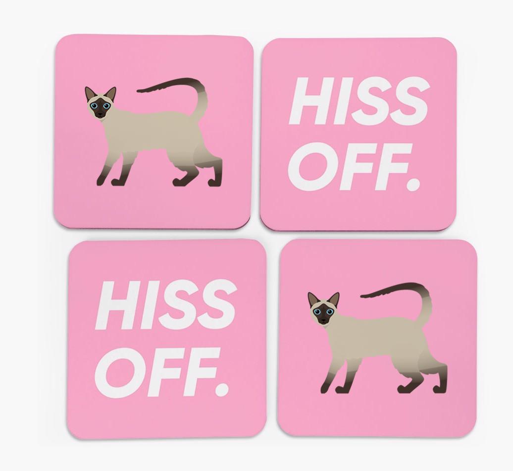 'Hiss Off' - Personalized {breedFullName} Coasters (Set of 4)