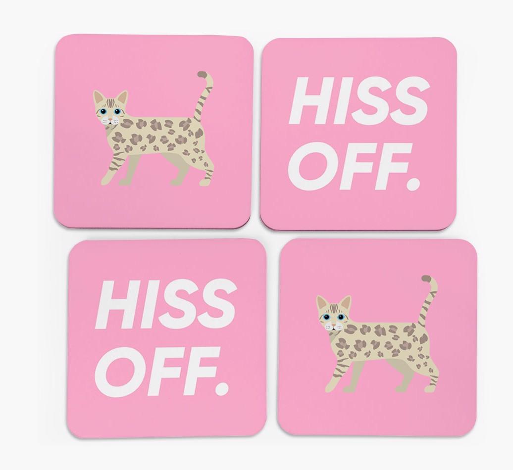 'Hiss Off' - Personalized {breedFullName} Coasters (Set of 4)