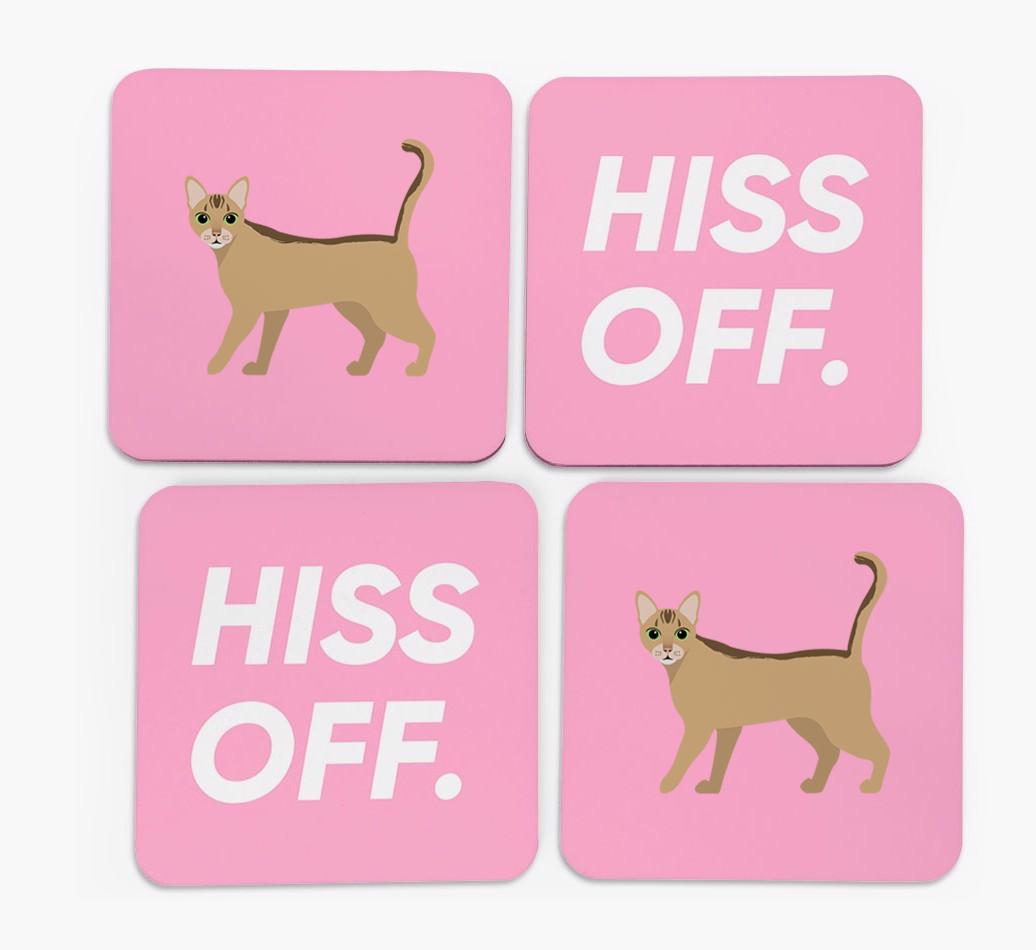'Hiss Off' - Personalized {breedFullName} Coasters (Set of 4)