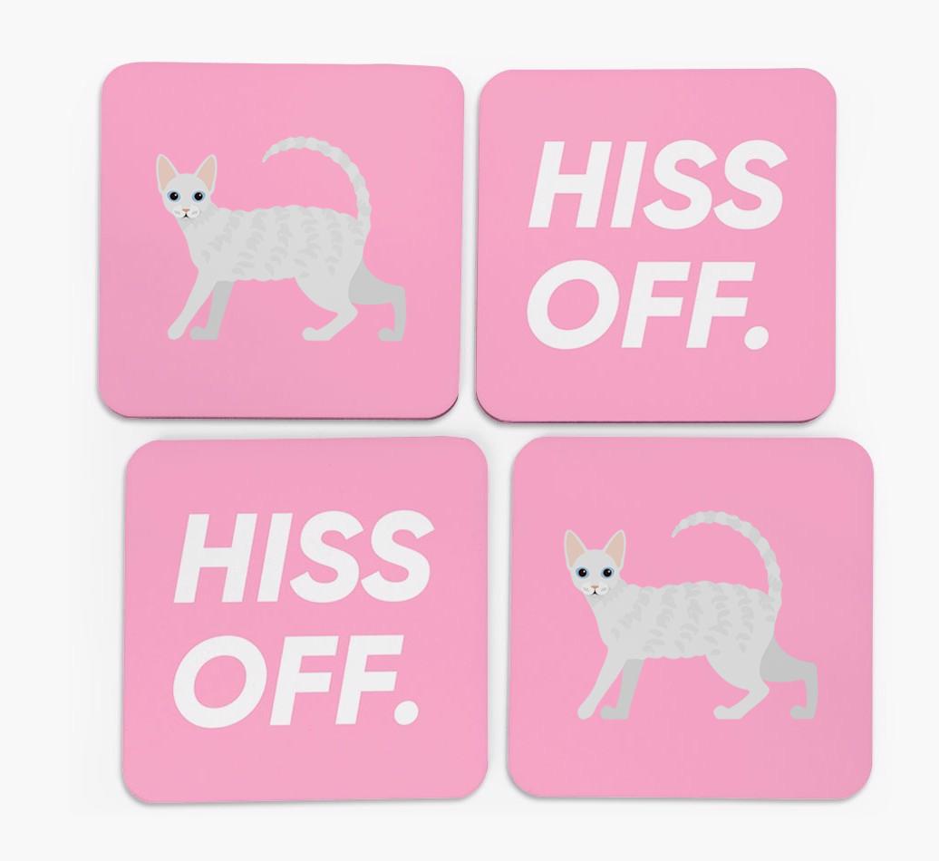'Hiss Off' - Personalized {breedFullName} Coasters (Set of 4)