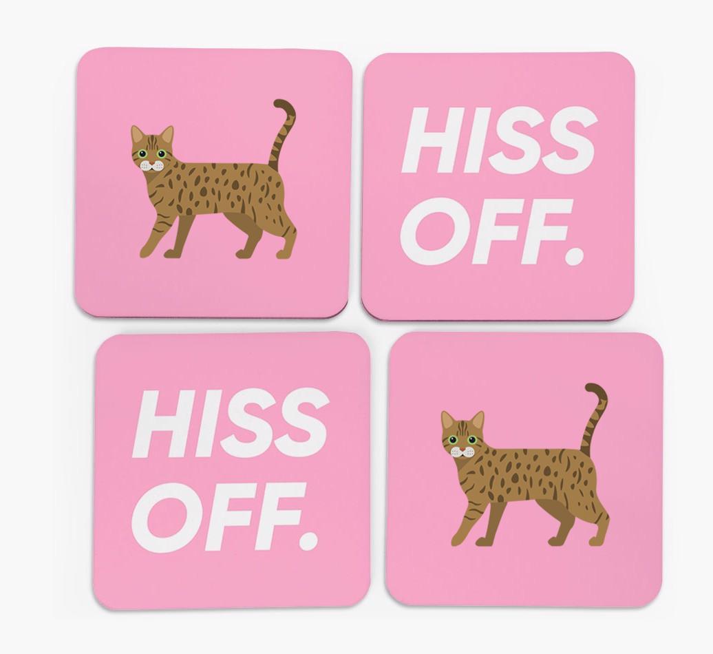 'Hiss Off' - Personalized {breedFullName} Coasters (Set of 4)