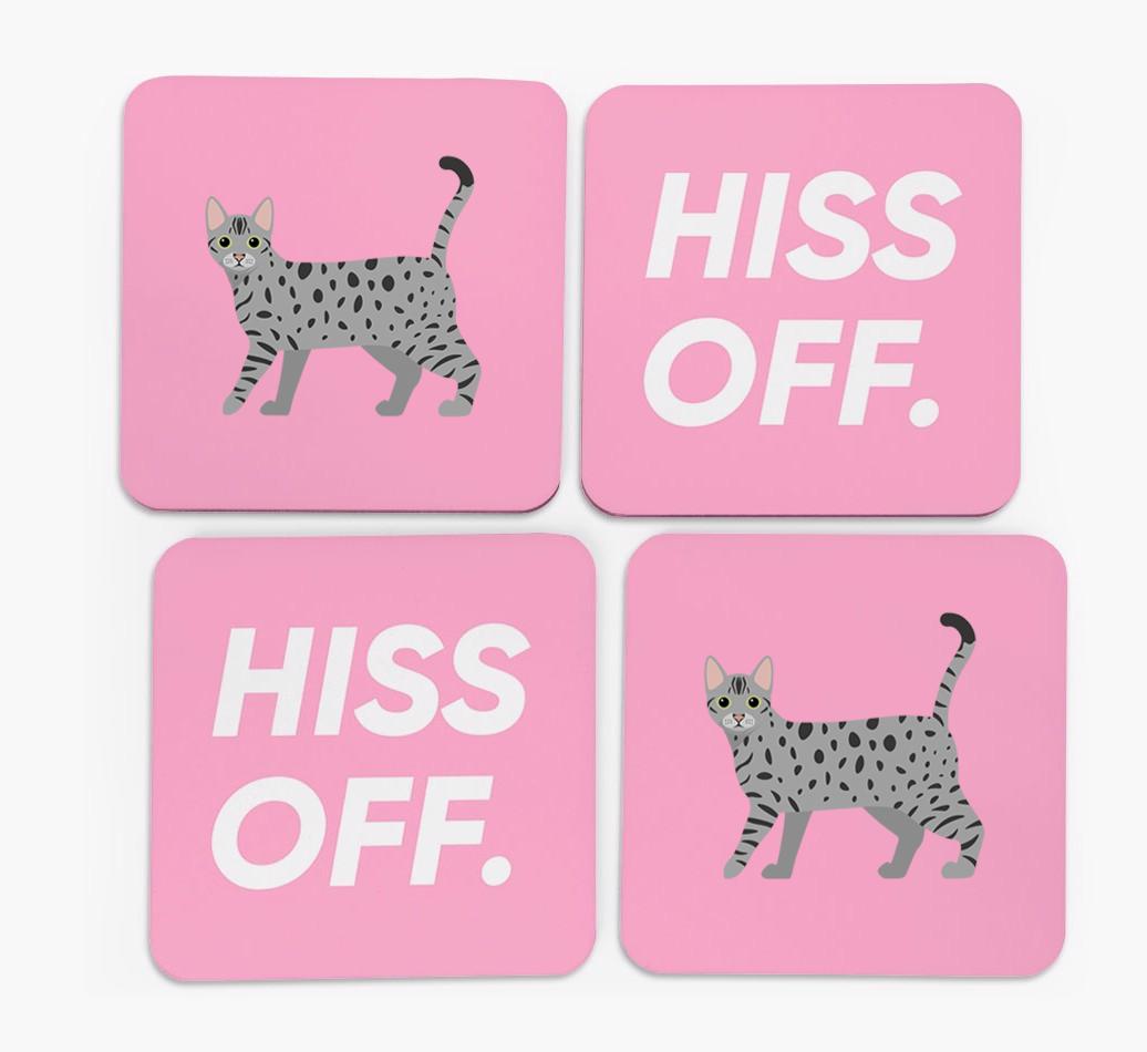 'Hiss Off' - Personalized {breedFullName} Coasters (Set of 4)