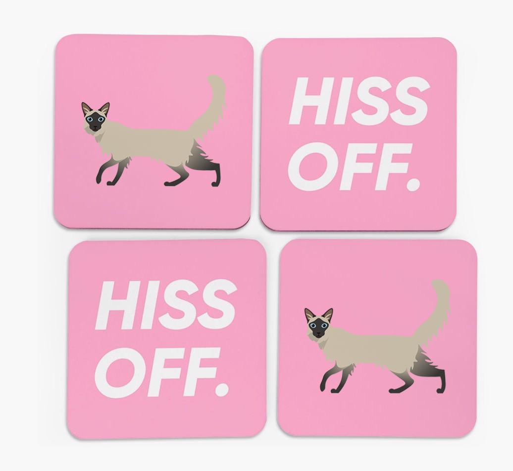 'Hiss Off' - Personalized {breedFullName} Coasters (Set of 4)
