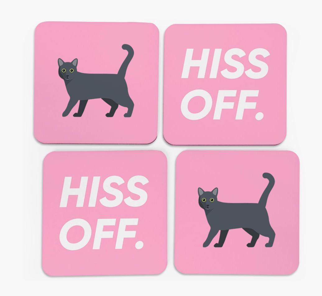 'Hiss Off' - Personalized {breedFullName} Coasters (Set of 4)